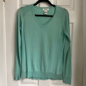 Barneys New York Mint Green Sweater with Silk Panels Sz S Small